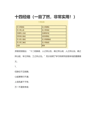 十四经络歌谣