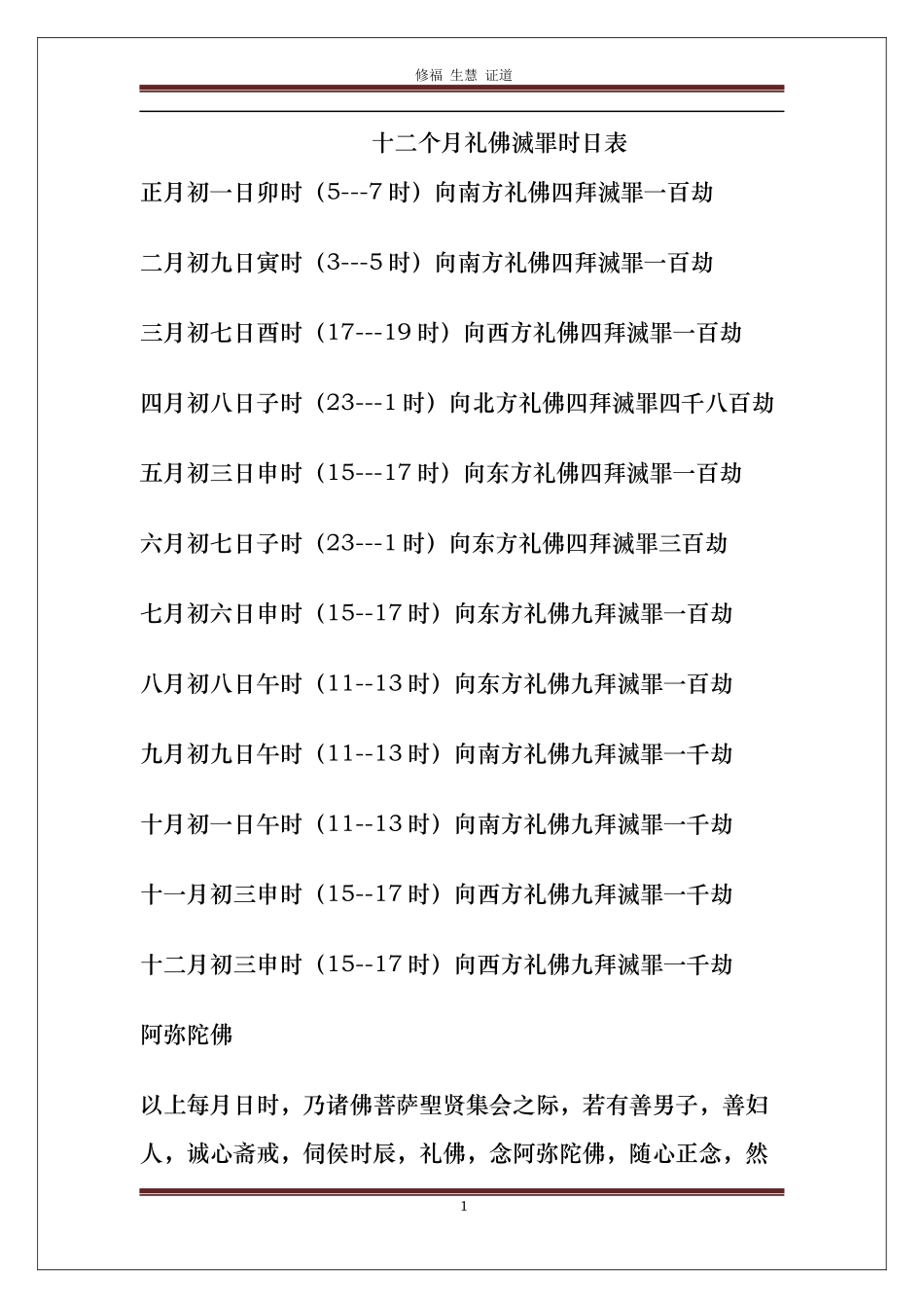 十二个月礼佛灭罪时日表_第1页