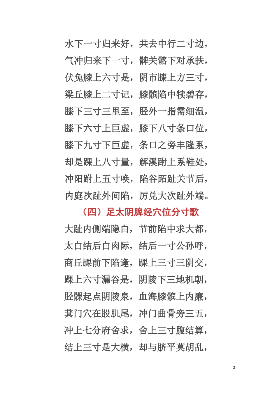 十四经脉穴位分寸歌_第3页