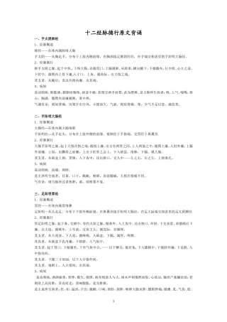 十二经脉循行原文背诵