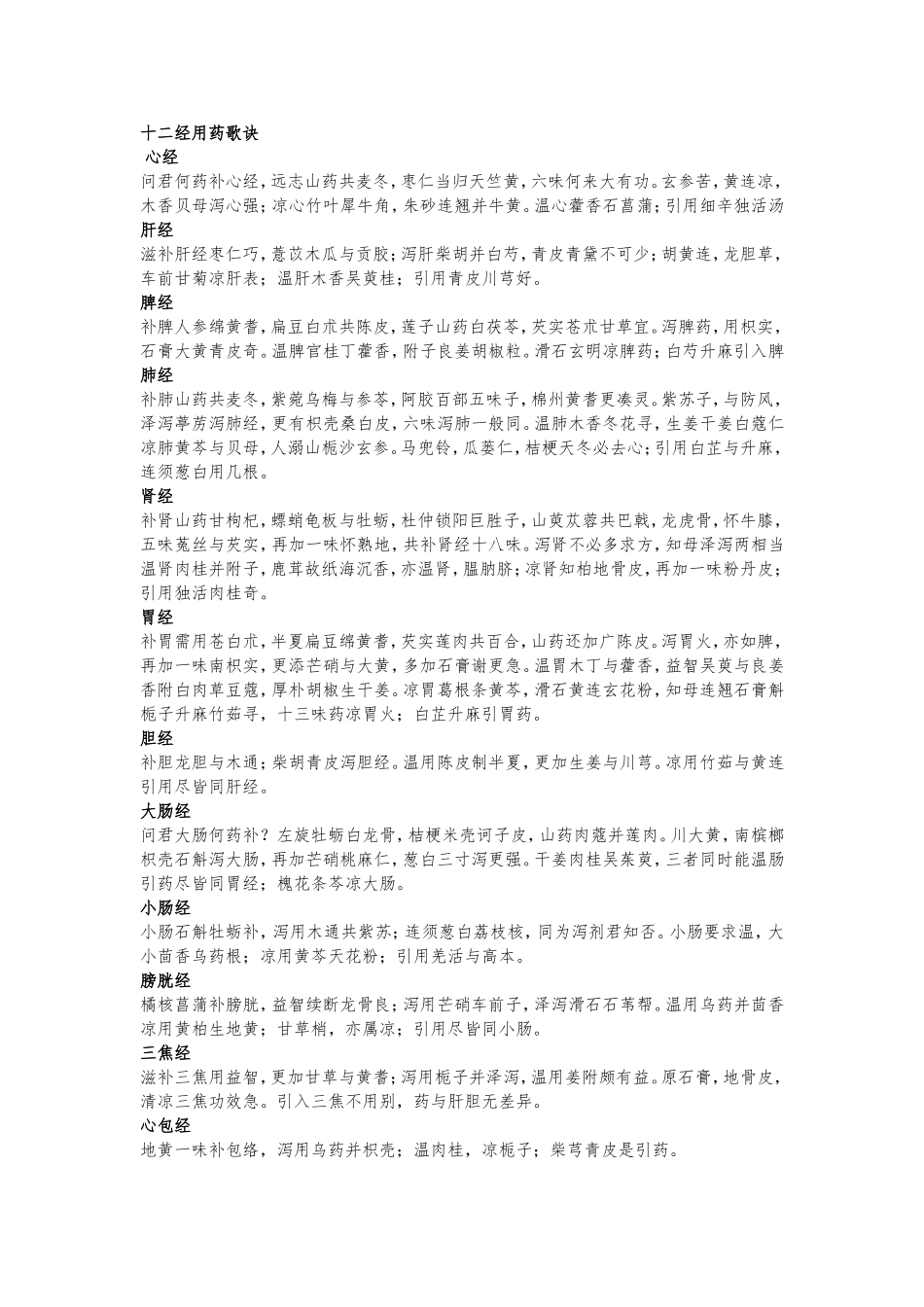 十二经用药歌1_第1页