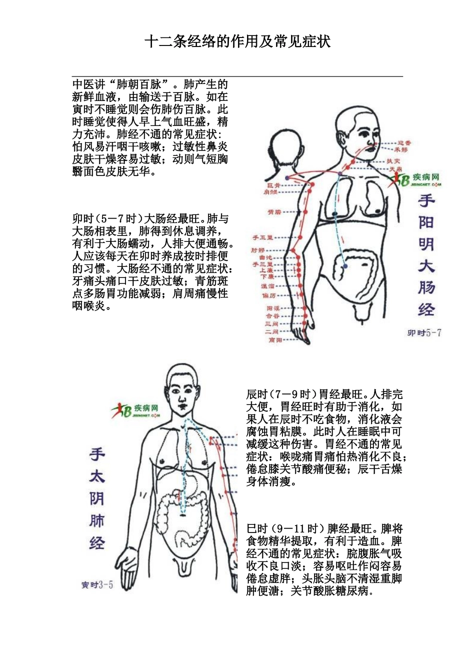 十二条经络的作用及常规症状_第2页