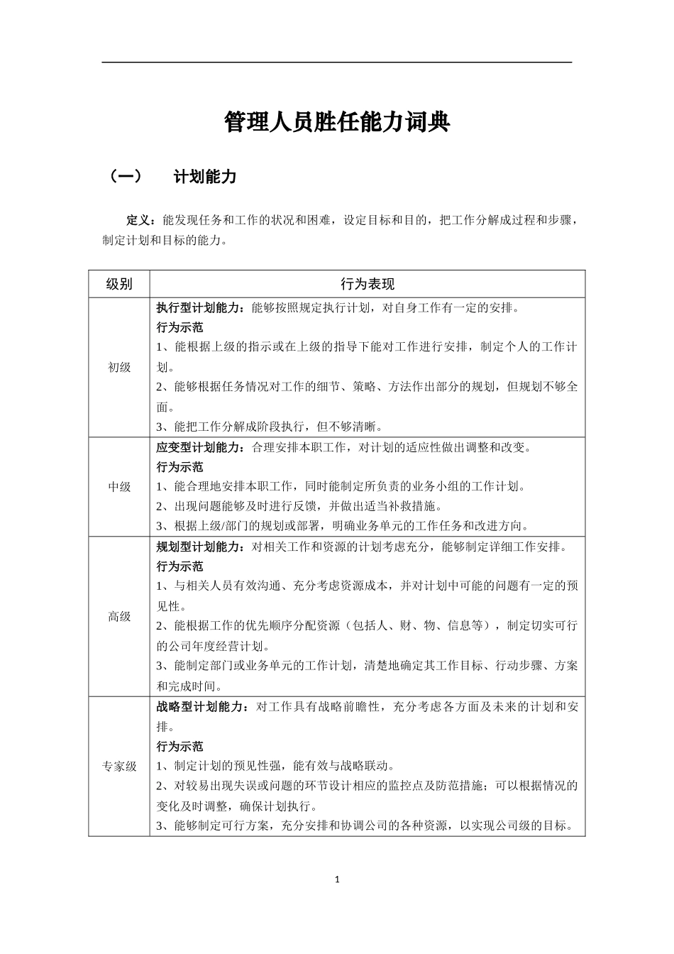 十个胜任能力的词典_第1页
