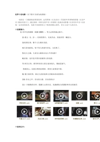 十佳电影高清DVD版