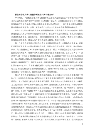 十七届六中全会-文化建设抓住社会主义核心价值体系建设