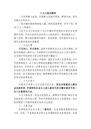十九大报告精神