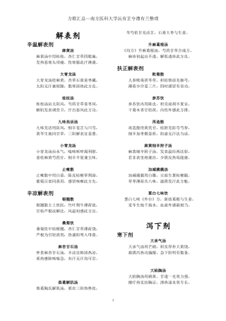 十三五中医药出版社方剂学方歌汇总