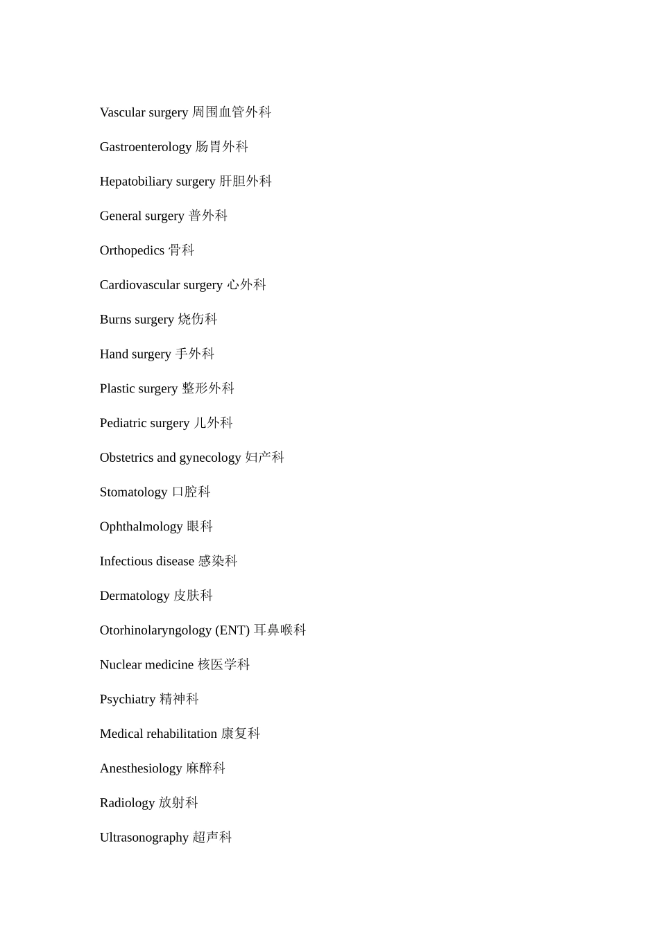 医院科室英语翻译_第3页
