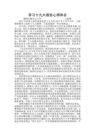 十九大学习心得体会