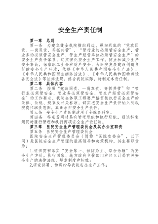 医院安全生产责任制