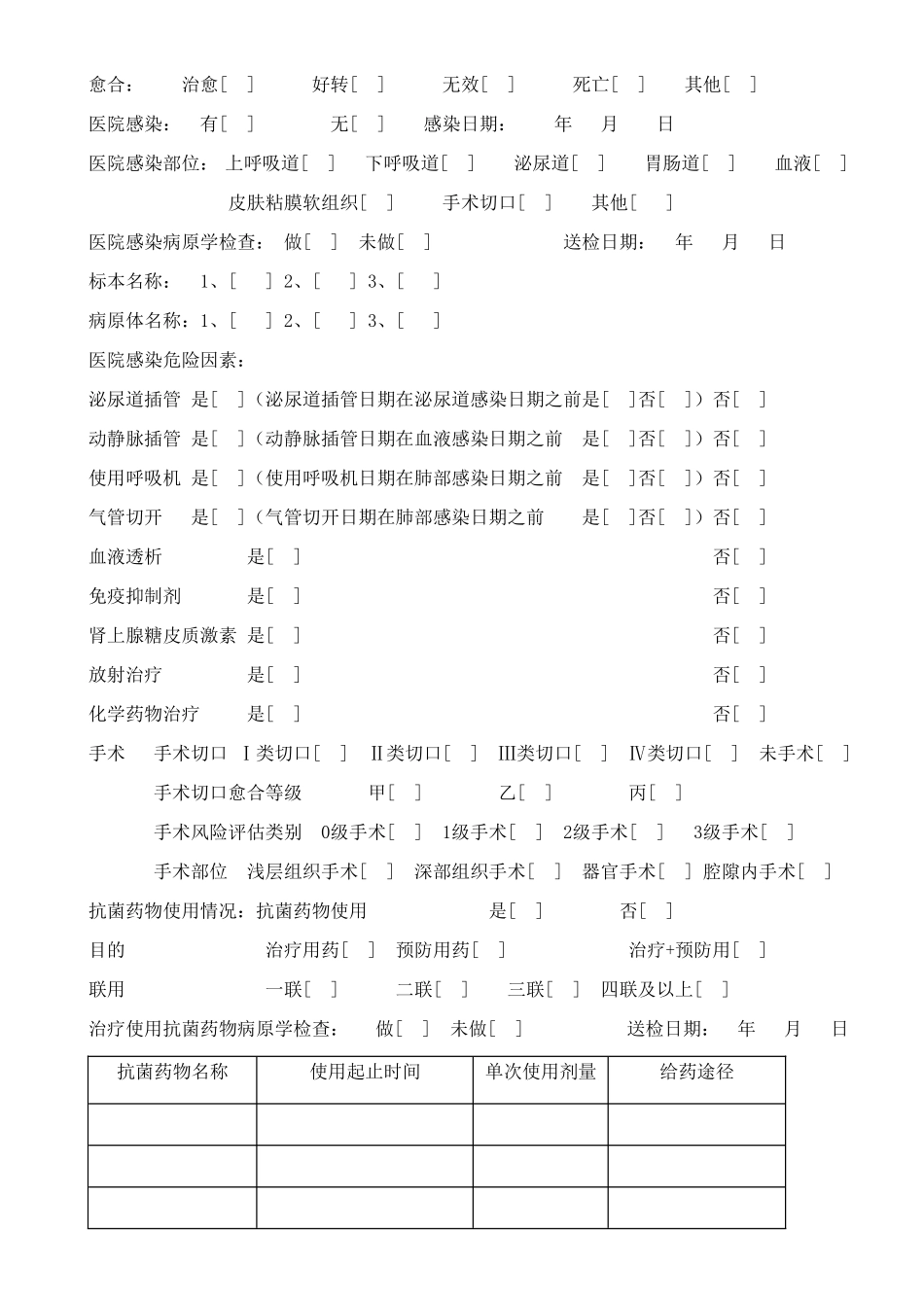 医院感染监测信息上报记录_第2页