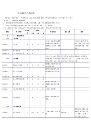 医疗项目与收费标准资料(DOC)