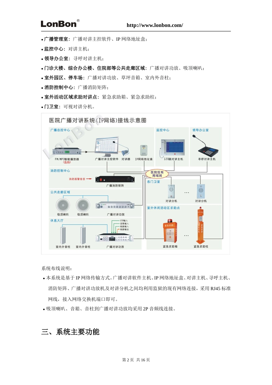 医院广播对讲系统解决方案(IP网络)_第2页