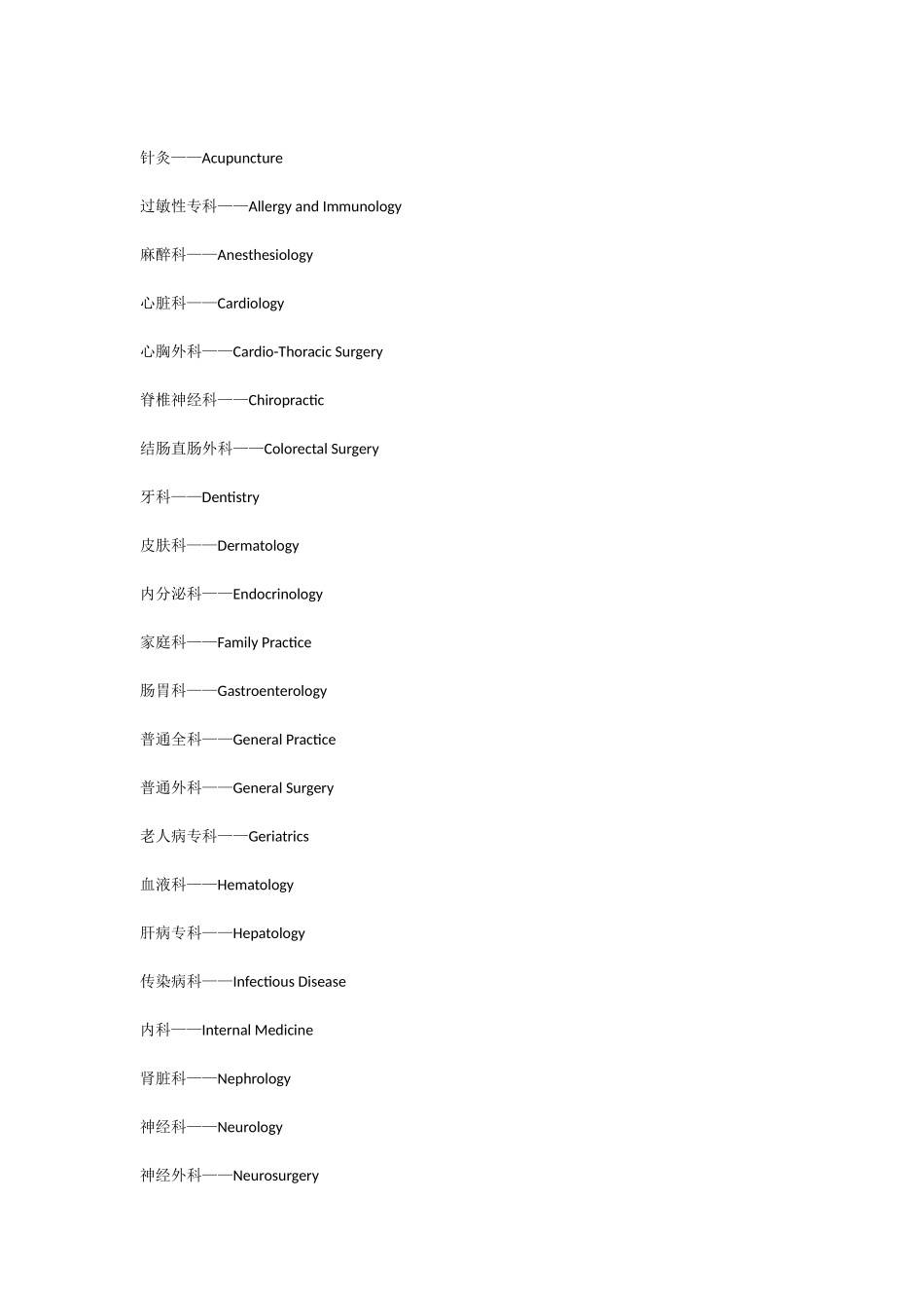 医院各科室中英文对照_第2页