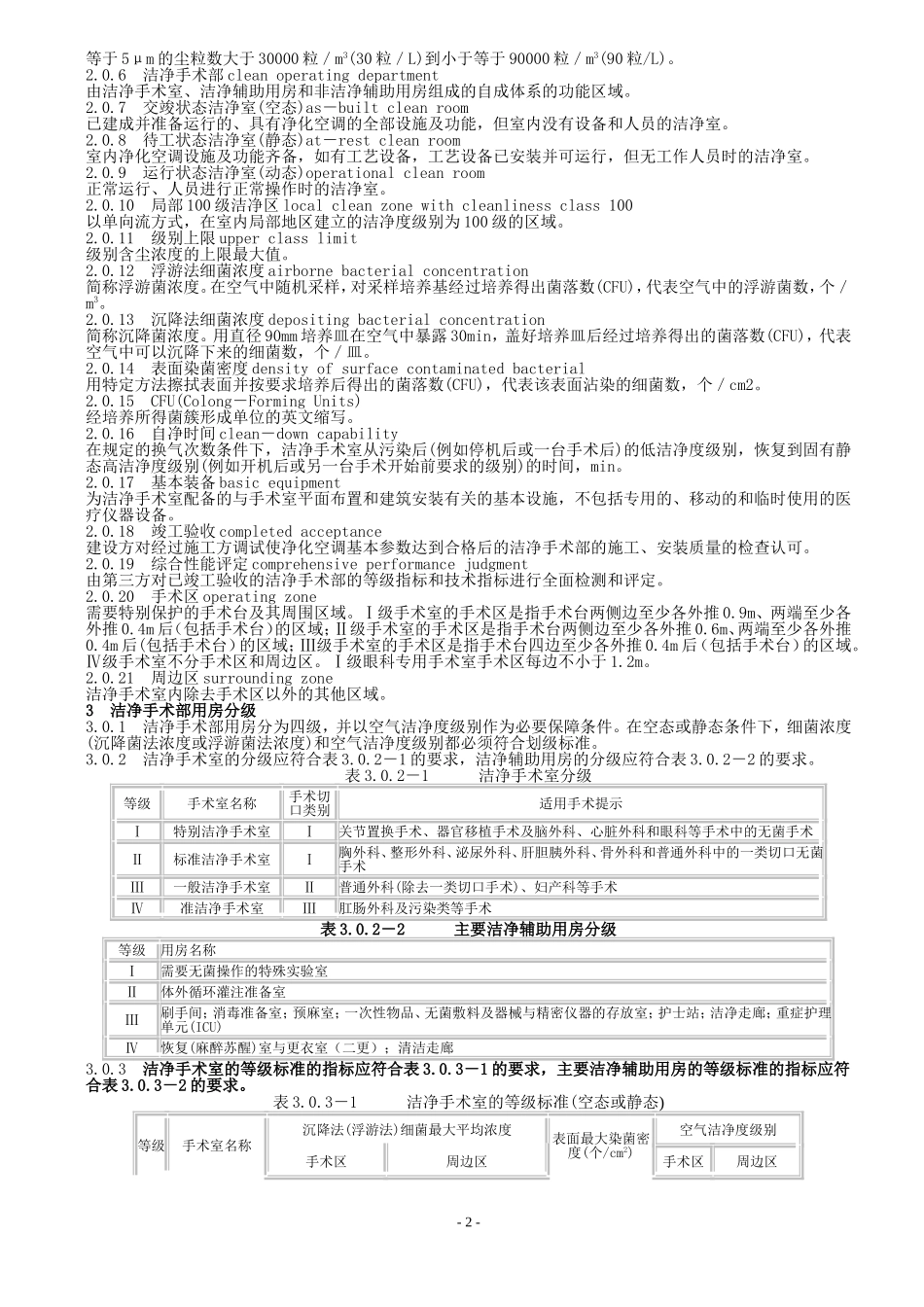 医院洁净手术部建筑技术规范-GB50333-2002_第2页