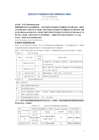 医院洁净手术部建筑技术规范-GB50333细菌