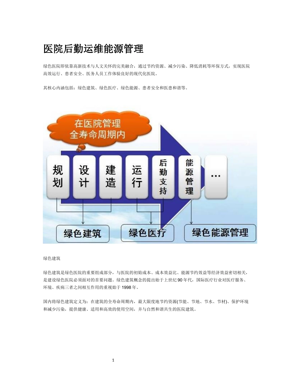 医院后勤运维能源管理方案-WK_第1页