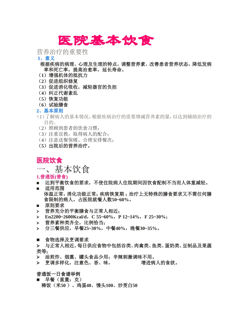 医院基本饮食_第1页