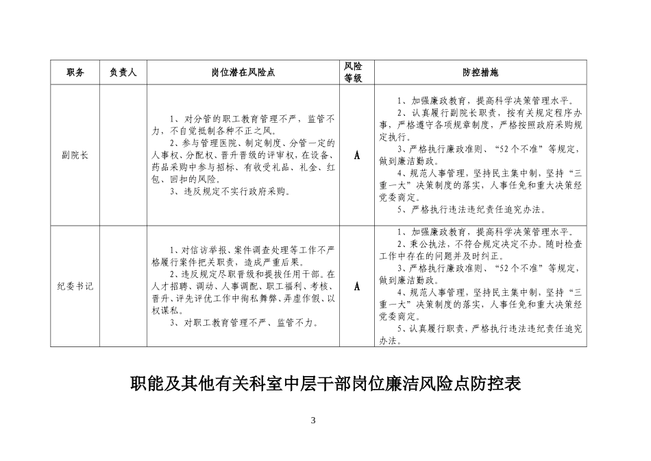 医院廉政风险点汇总表._第3页
