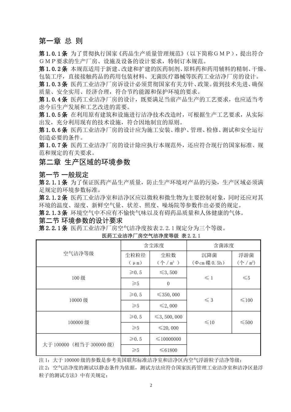 医药工业洁净厂房设计规范GMP-97_第2页