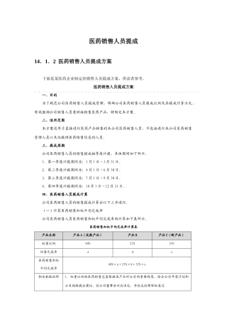 医药销售人员提成(附参考比例)