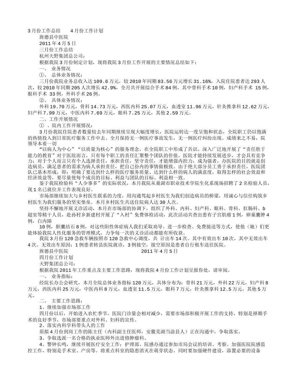 医院月份工作计划_第1页