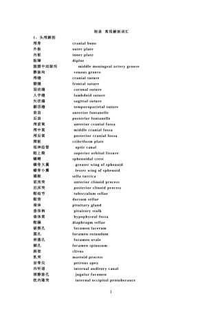 医学常用词汇-医学各系统常用词汇。