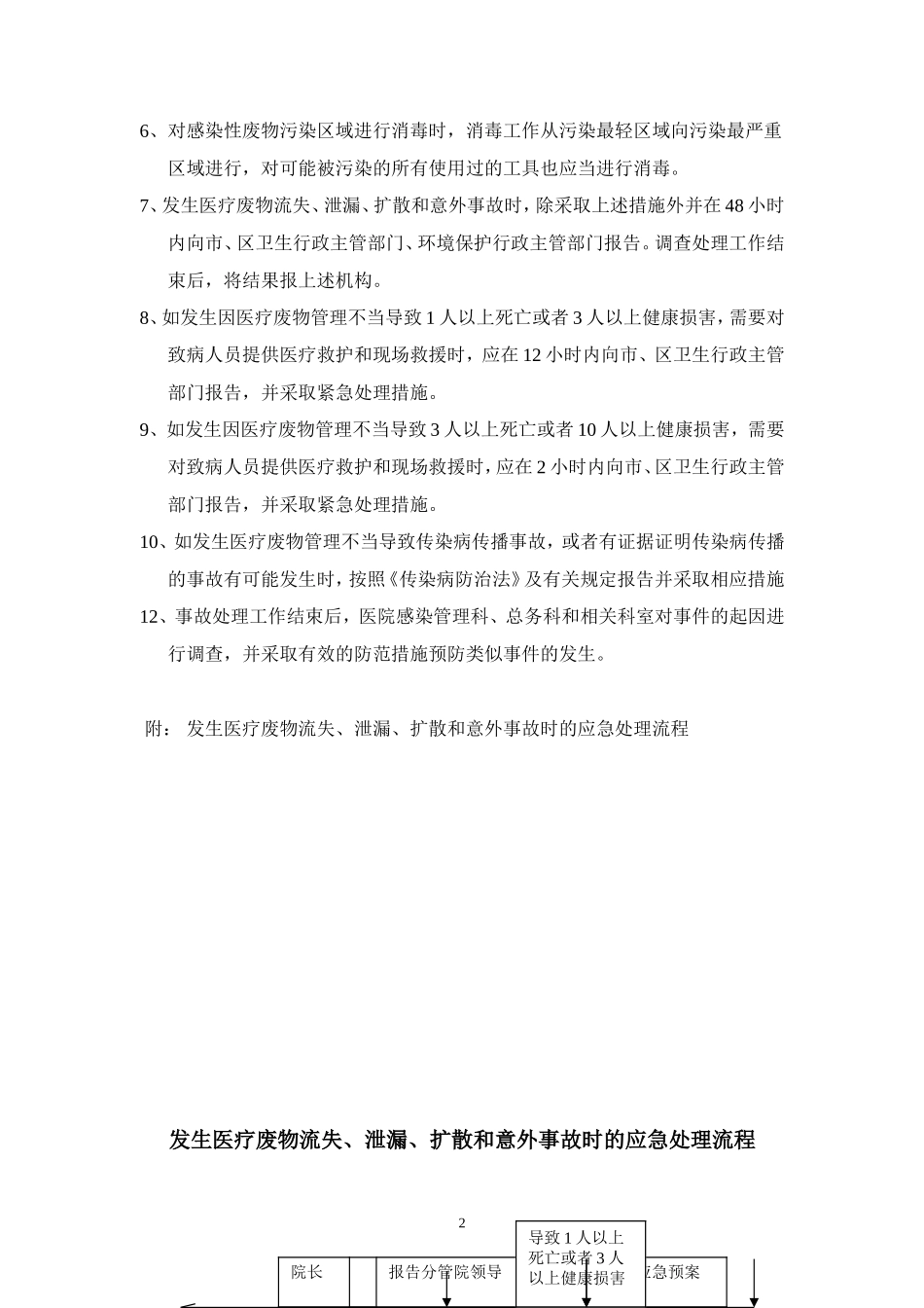 医疗废物流失泄漏应急预案及处理流程_第2页
