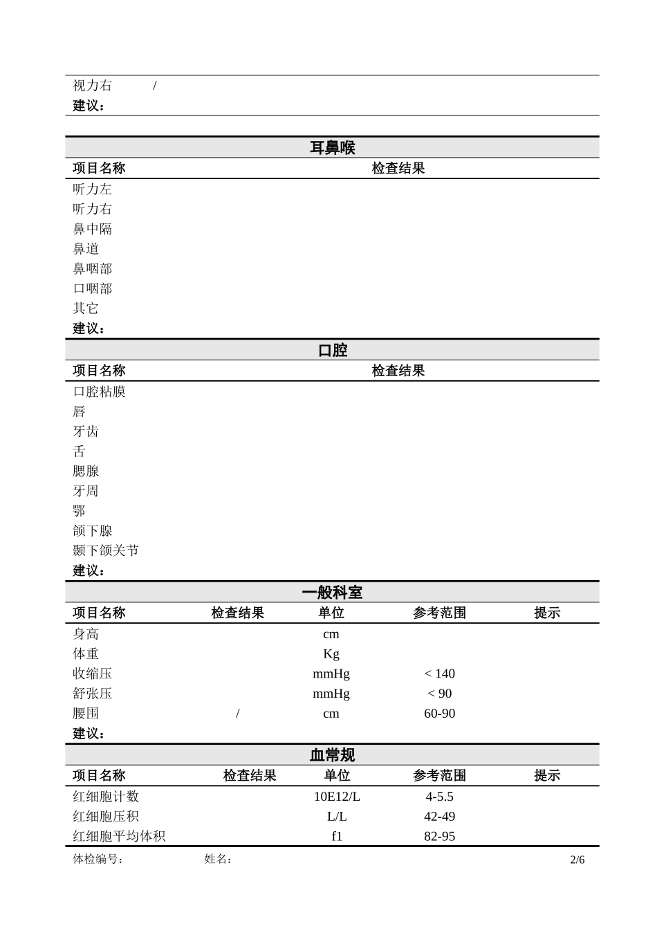 医院体检报告范本_第2页