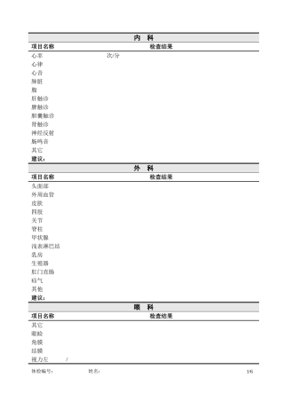 医院体检报告范本