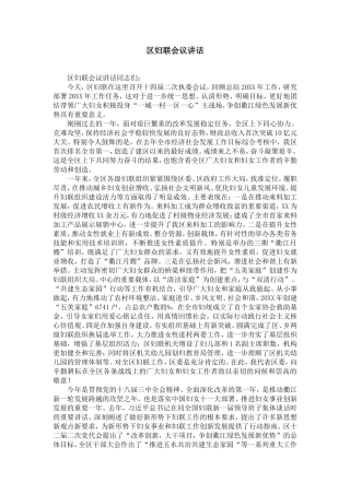 区妇联会议讲话-精选模板