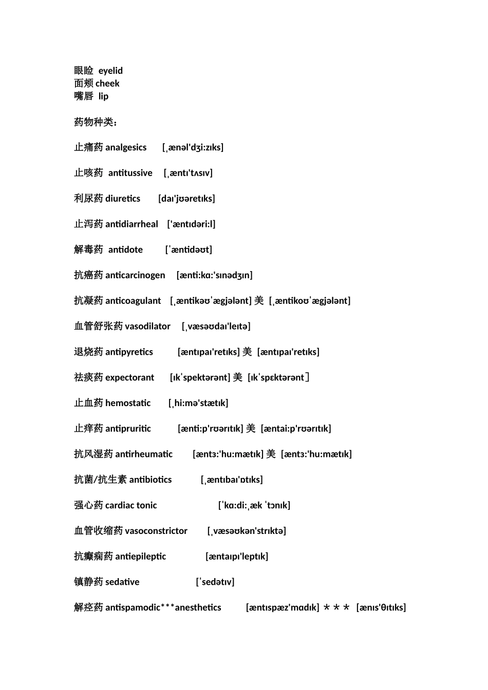 医学护理专业英语词汇大全(同名18507)_第3页