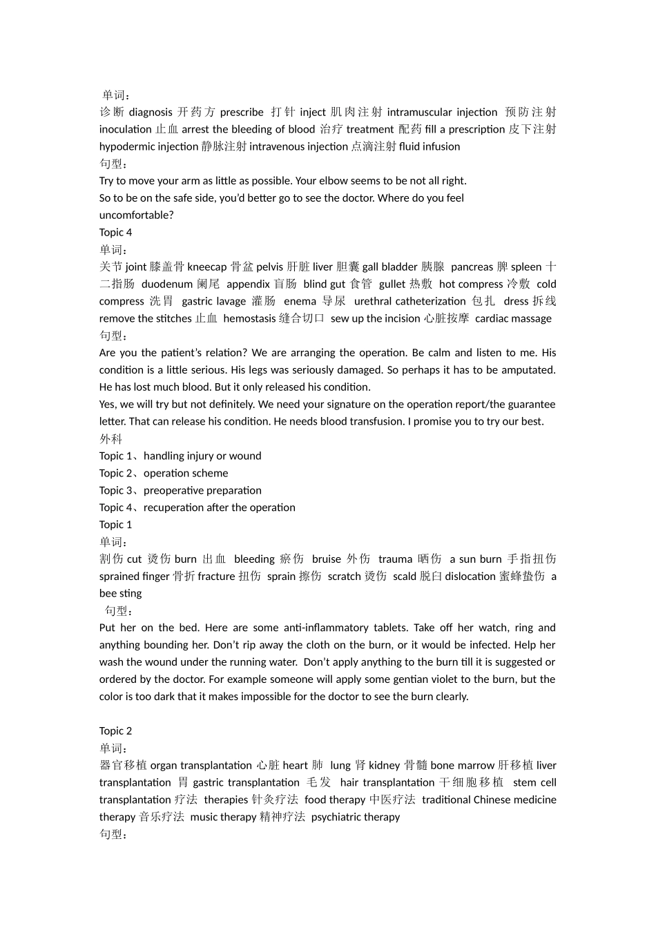 医学护理专业英语词汇大全_第3页