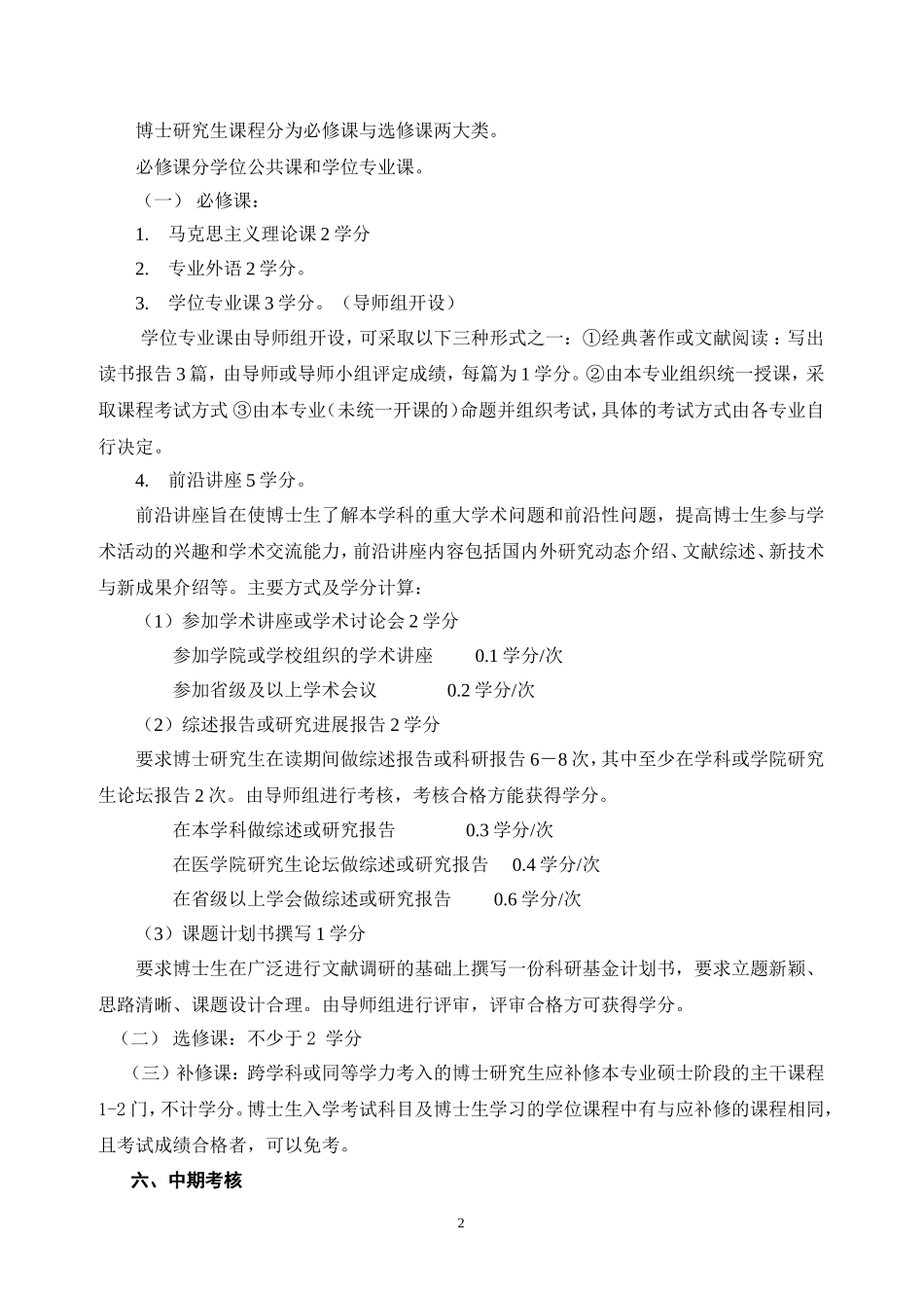 医学基础药理学专业攻读博士学位研究生培养方案_第2页