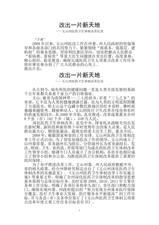 医疗改革纪实专题片解说词