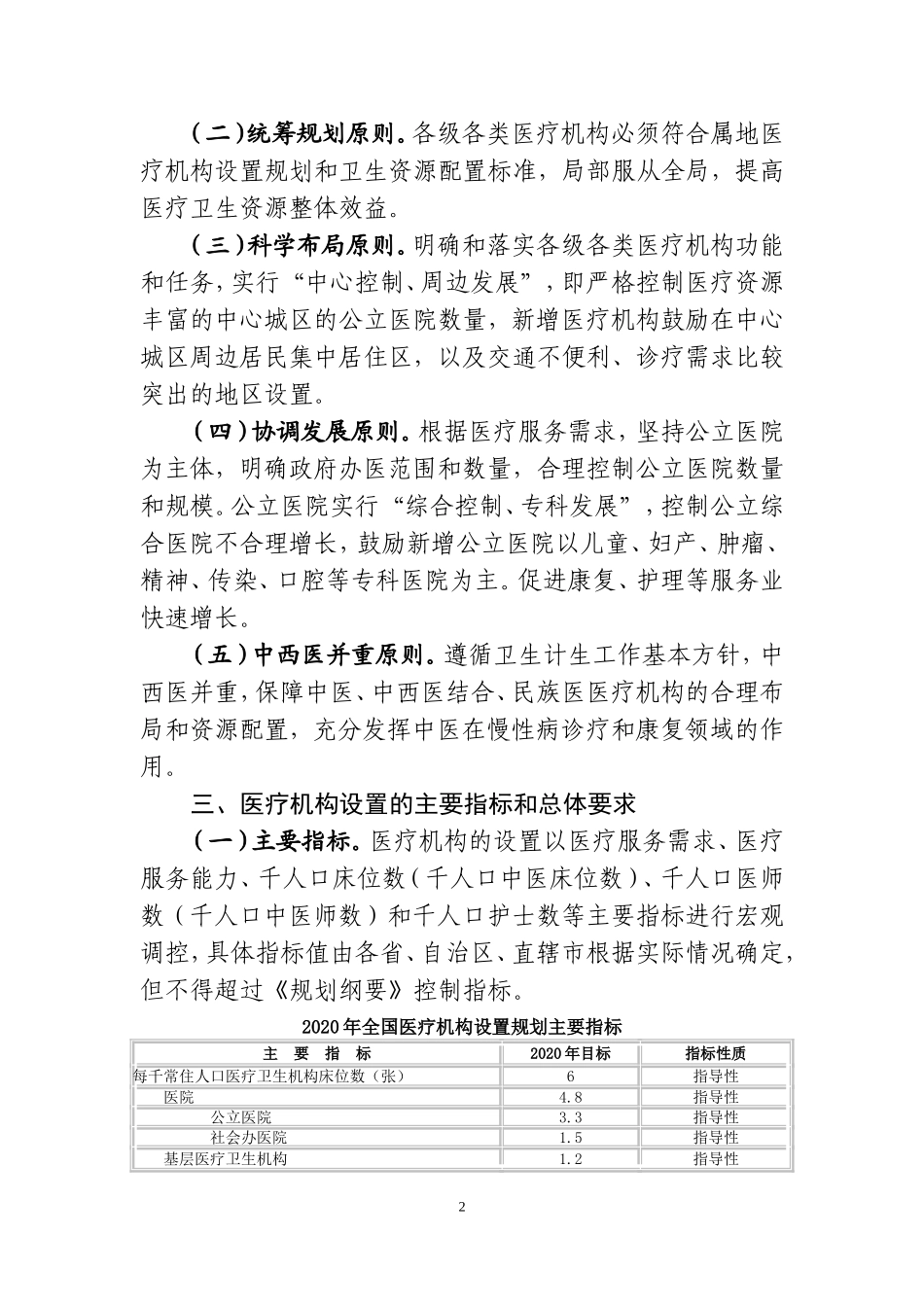 医疗机构设置规划指导原则_第2页