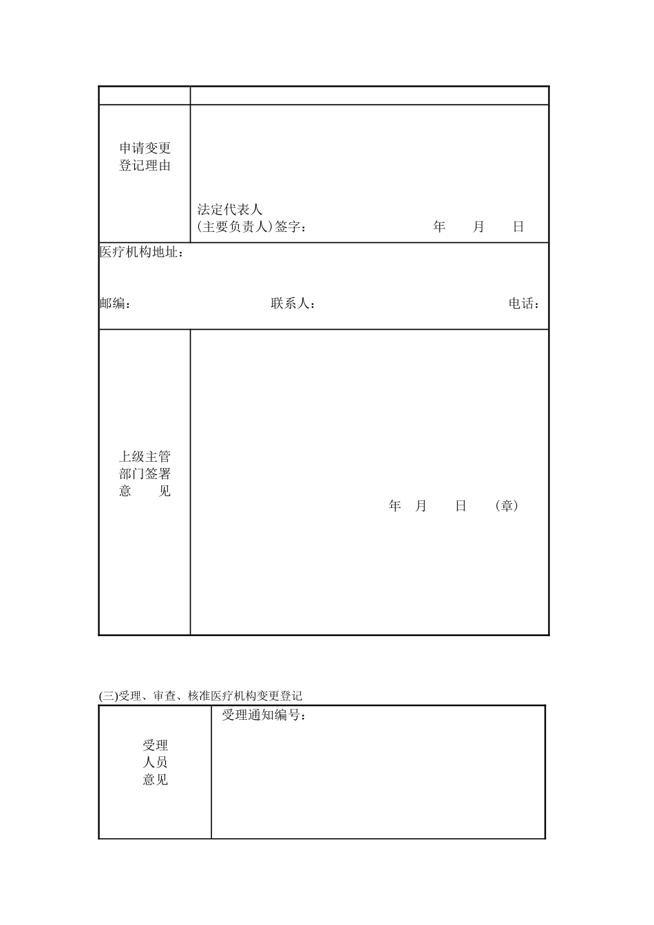 医疗机构申请变更登记注册书(2016年最新版)_第3页