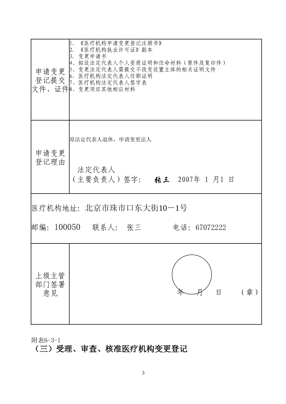 医疗机构申请变更登记注册书范本_第3页