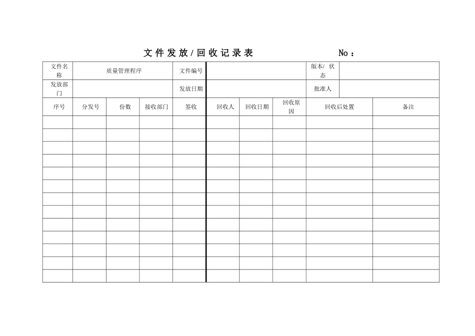 医疗器械经营企业记录表格(质量记录表格)_第1页