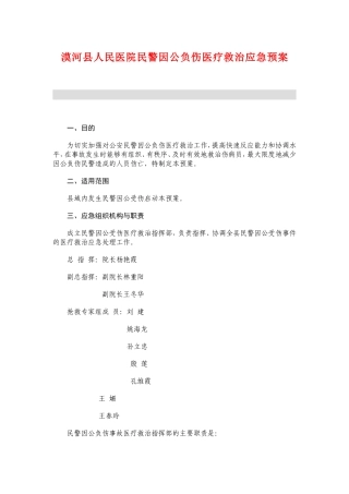 医疗救治应急预案