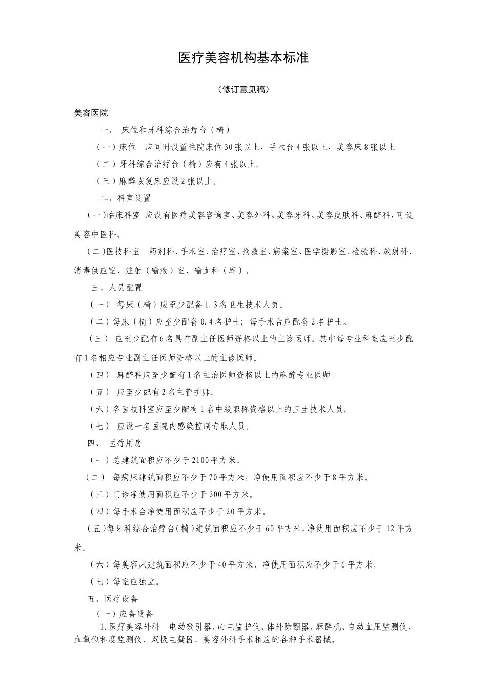 医疗美容机构基本标准_第1页