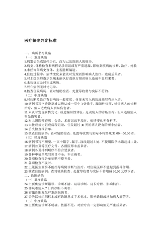 医疗缺陷判定标准