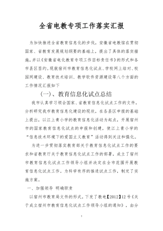 全省电教专项工作的总结