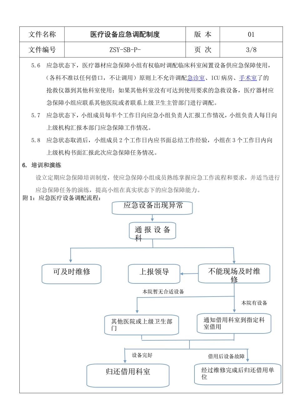 医疗设备应急调配制度及应急预案_第3页