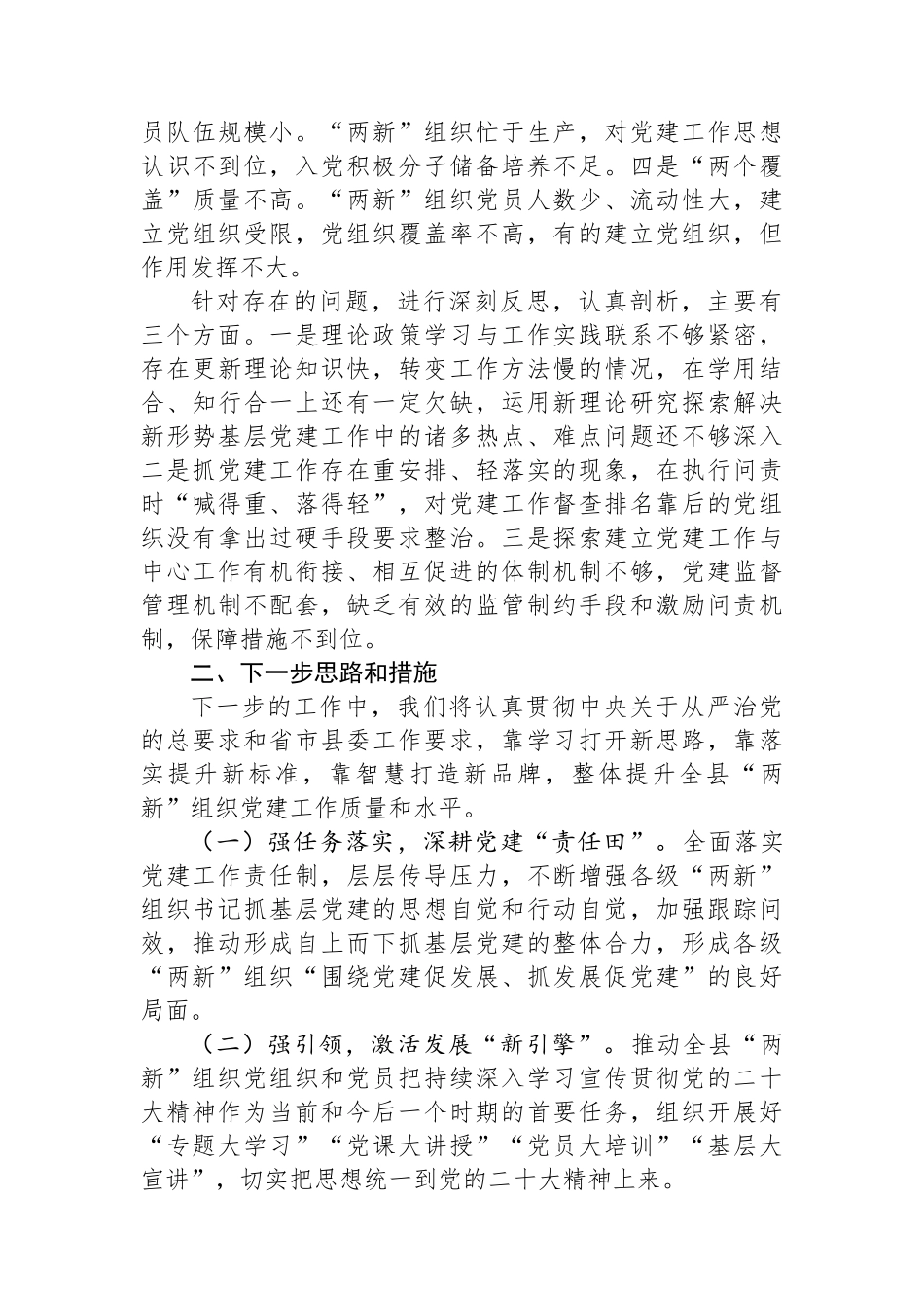 县委“两新”党工委书记抓基层党建工作述职报告_第3页