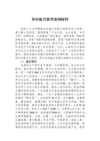 乡村振兴典型案例材料