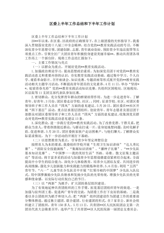 区委上半年工作总结和下半年工作计划-精选模板