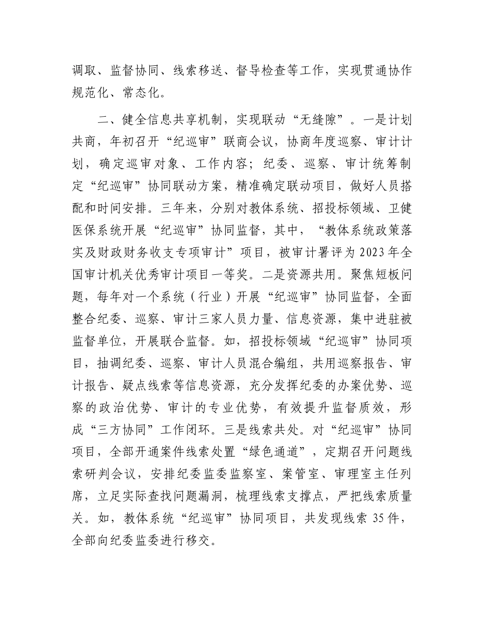 在2024年全市“纪巡审”联席会议上的交流发言_第2页