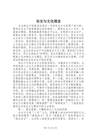 安全与文化理念
