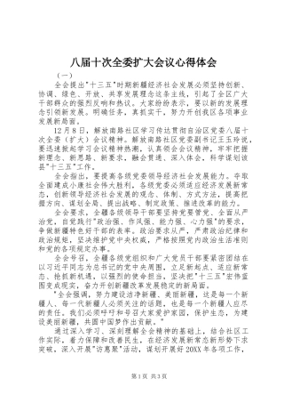 八届十次全委扩大会议心得体会